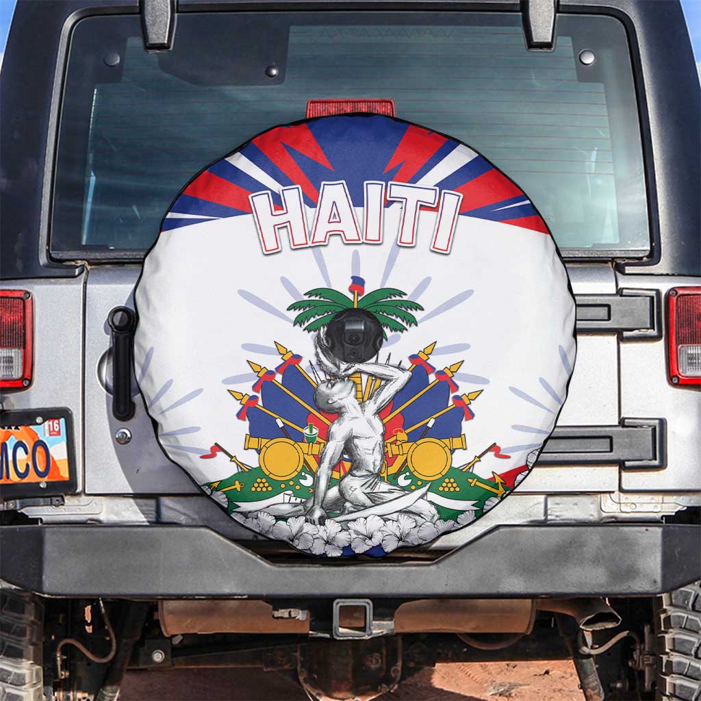 Haiti Heritage Month Spare Tire Cover Negre Marron With Hibiscus