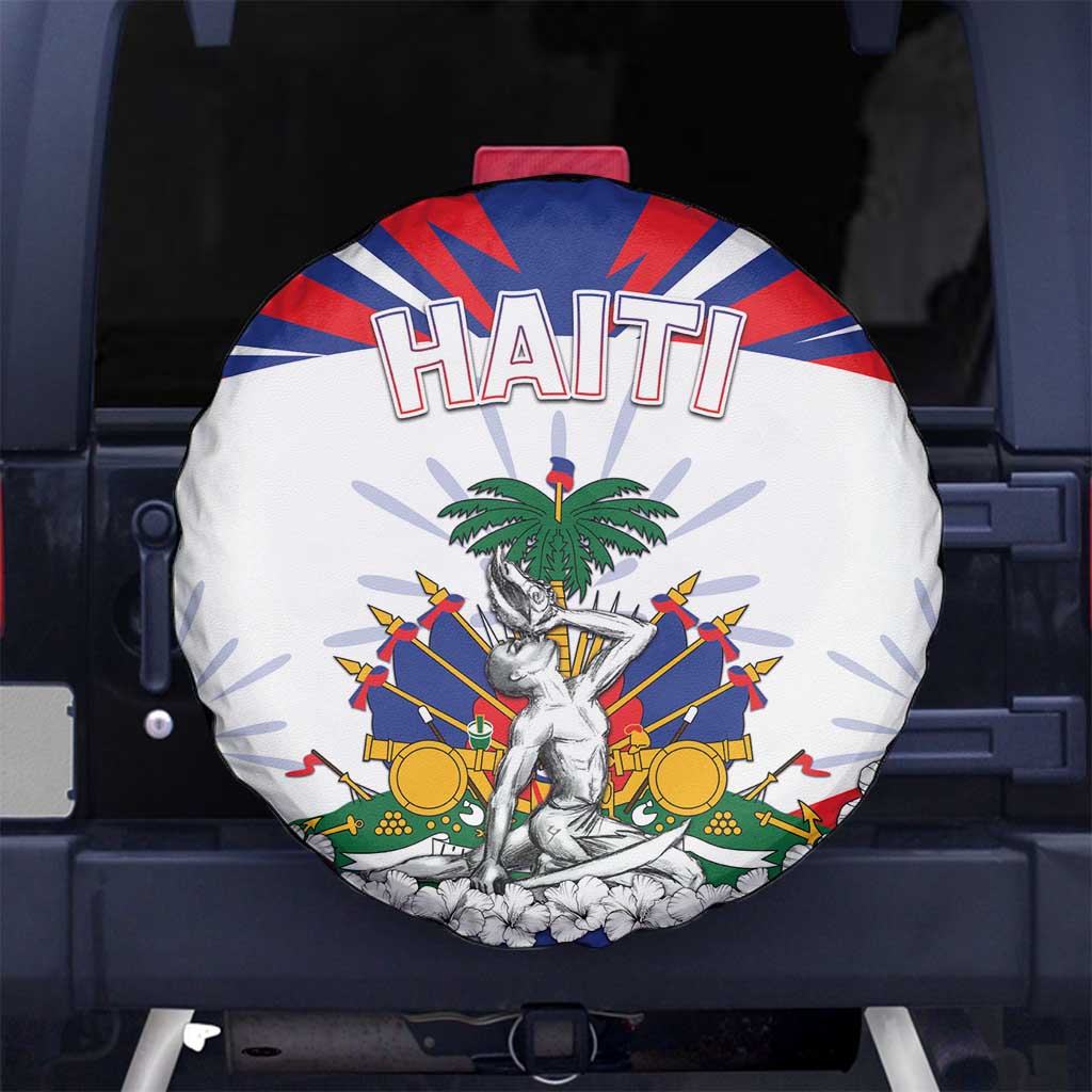 Haiti Heritage Month Spare Tire Cover Negre Marron With Hibiscus