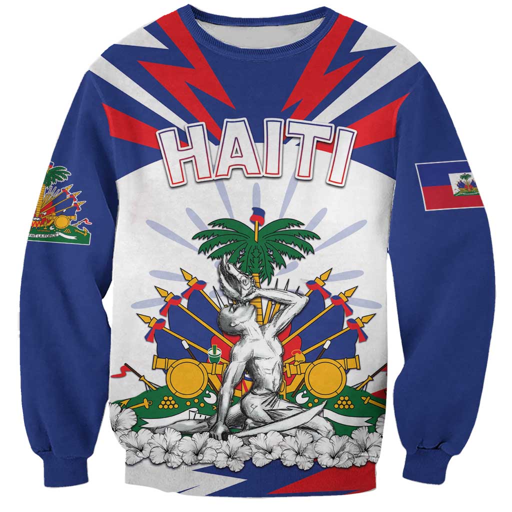 Personalized Haiti Heritage Month Sweatshirt Negre Marron With Hibiscus