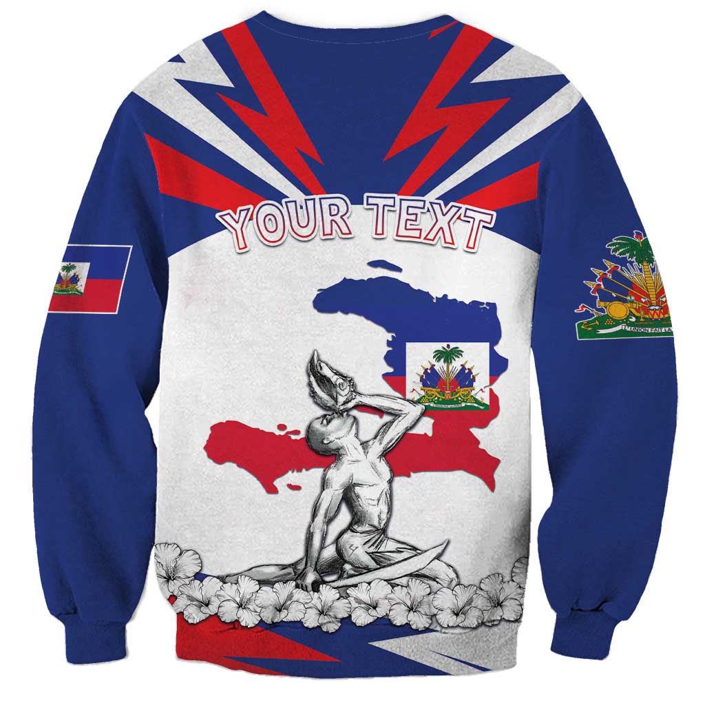 Personalized Haiti Heritage Month Sweatshirt Negre Marron With Hibiscus