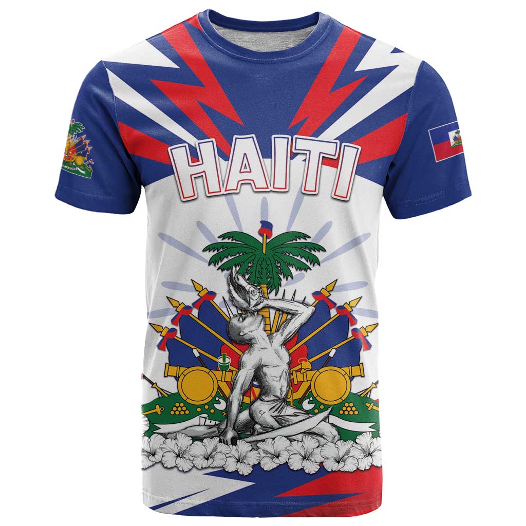 Personalized Haiti Heritage Month T Shirt Negre Marron With Hibiscus