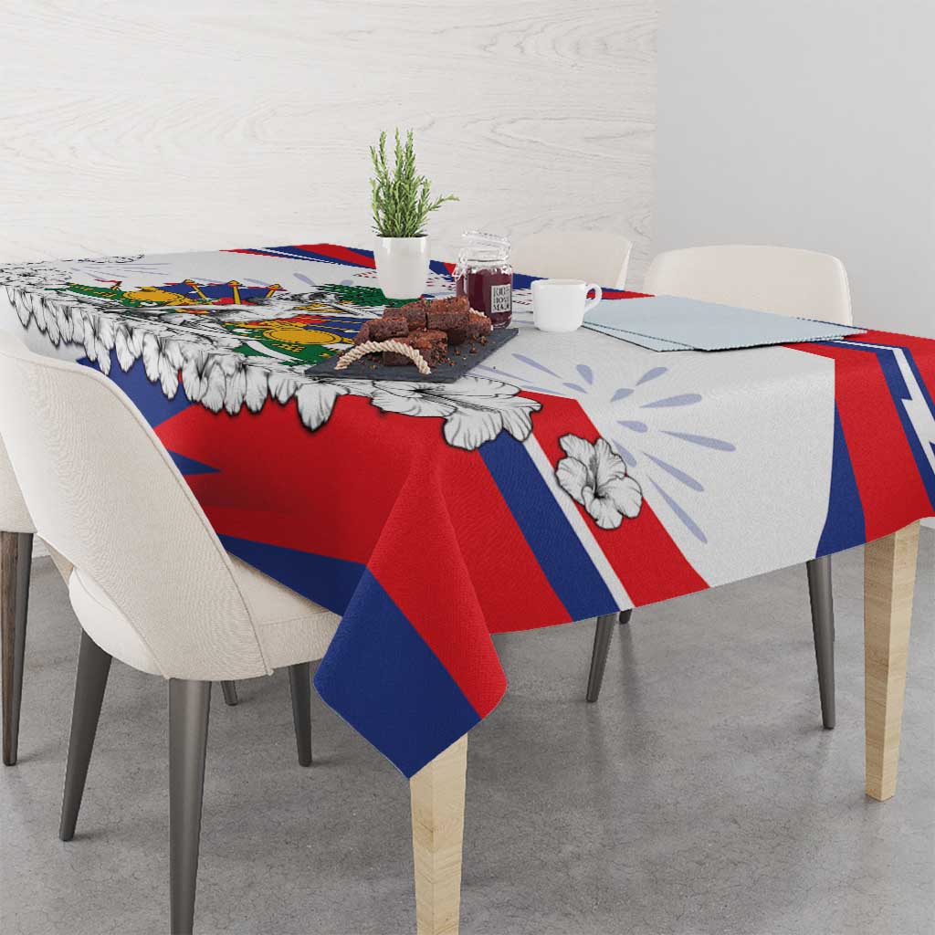 Haiti Heritage Month Tablecloth Negre Marron With Hibiscus
