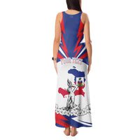 Personalized Haiti Heritage Month Tank Maxi Dress Negre Marron With Hibiscus