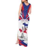 Personalized Haiti Heritage Month Tank Maxi Dress Negre Marron With Hibiscus