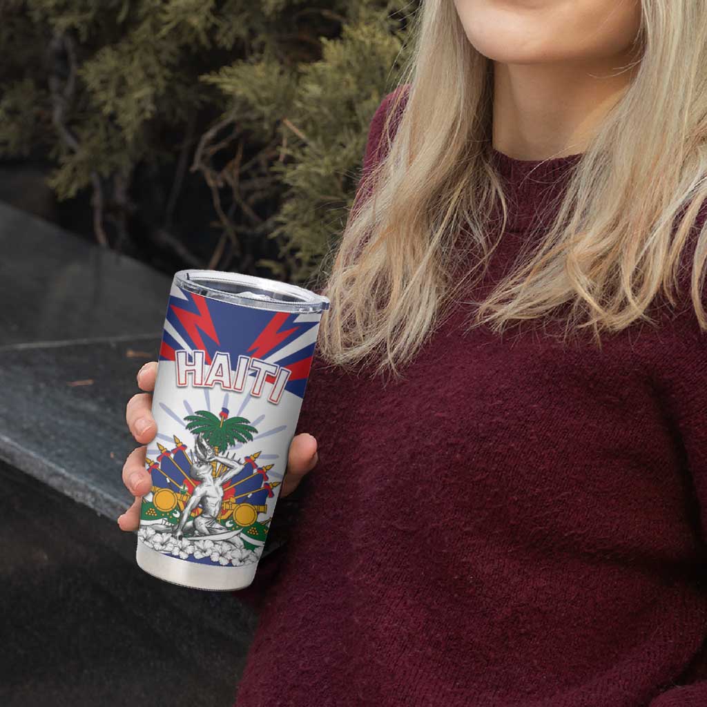 Personalized Haiti Heritage Month Tumbler Cup Negre Marron With Hibiscus