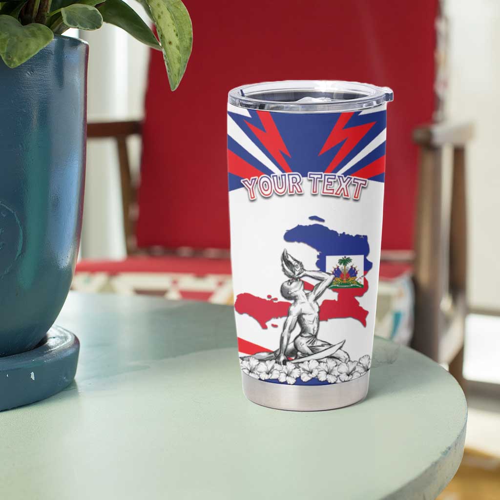 Personalized Haiti Heritage Month Tumbler Cup Negre Marron With Hibiscus