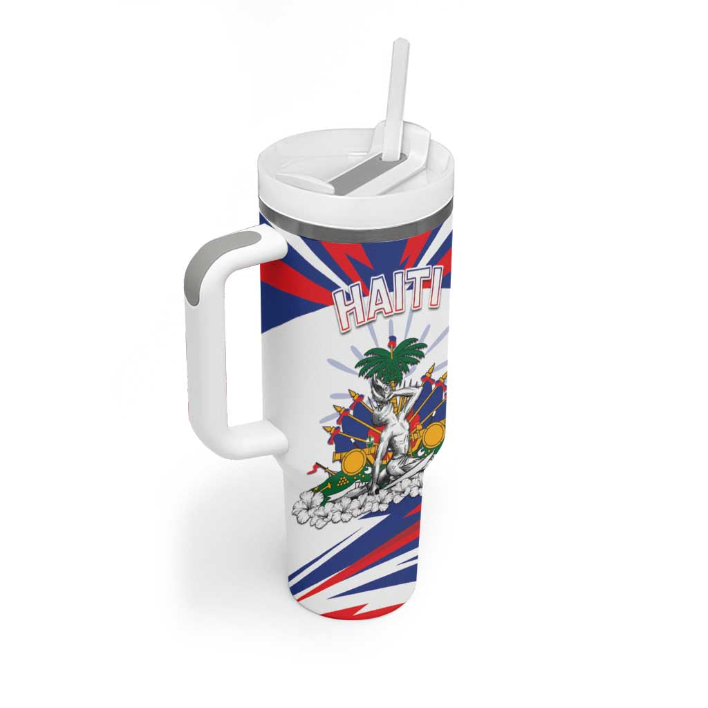 Personalized Haiti Heritage Month Tumbler With Handle Negre Marron With Hibiscus