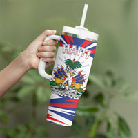 Personalized Haiti Heritage Month Tumbler With Handle Negre Marron With Hibiscus