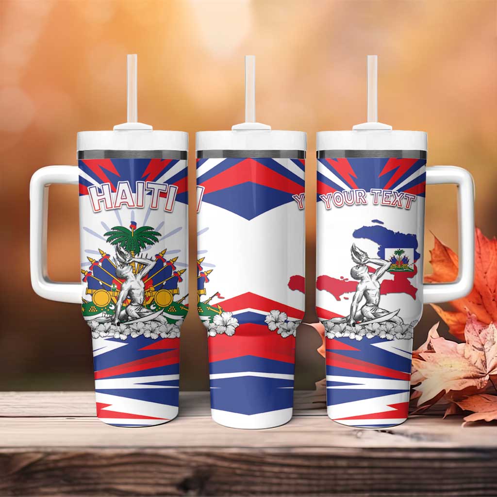 Personalized Haiti Heritage Month Tumbler With Handle Negre Marron With Hibiscus
