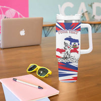 Personalized Haiti Heritage Month Tumbler With Handle Negre Marron With Hibiscus