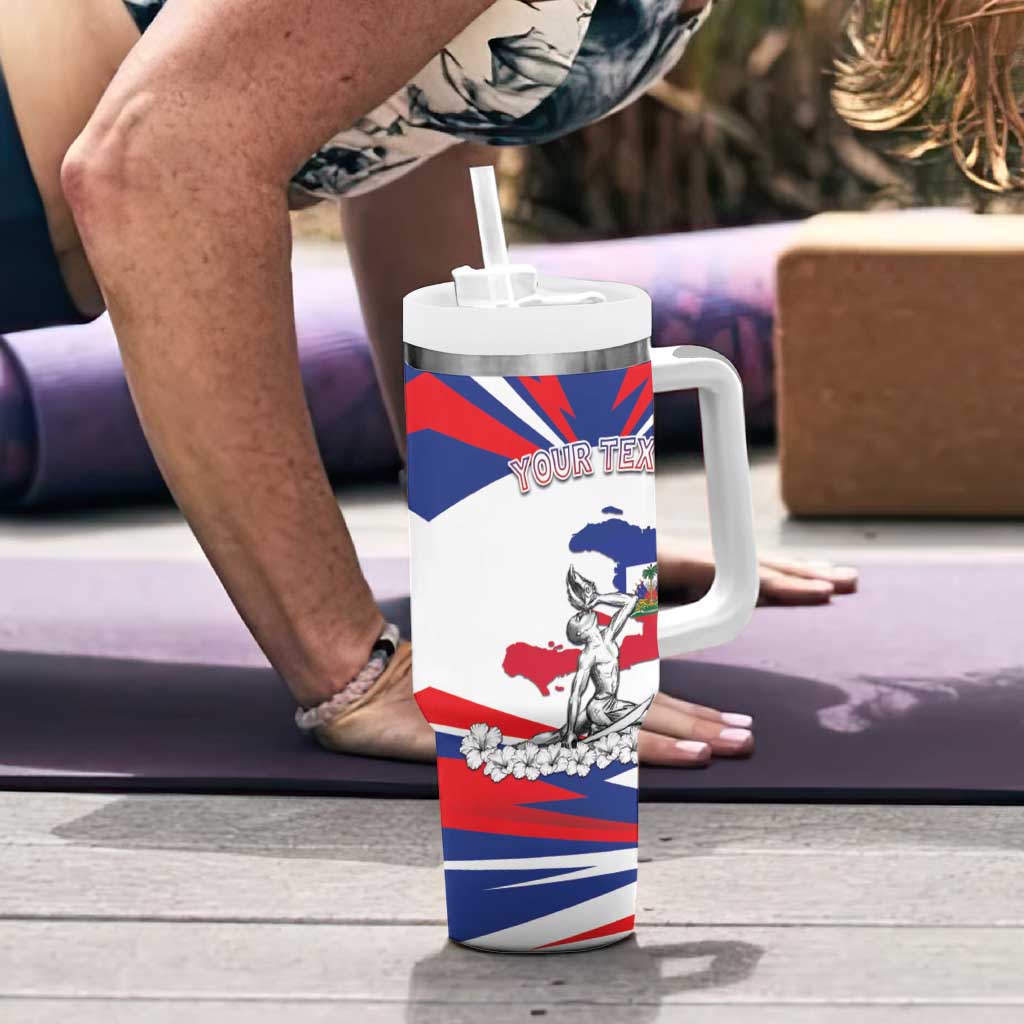 Personalized Haiti Heritage Month Tumbler With Handle Negre Marron With Hibiscus