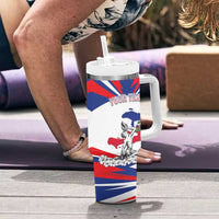 Personalized Haiti Heritage Month Tumbler With Handle Negre Marron With Hibiscus