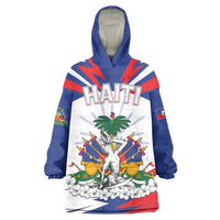 Personalized Haiti Heritage Month Wearable Blanket Hoodie Negre Marron With Hibiscus