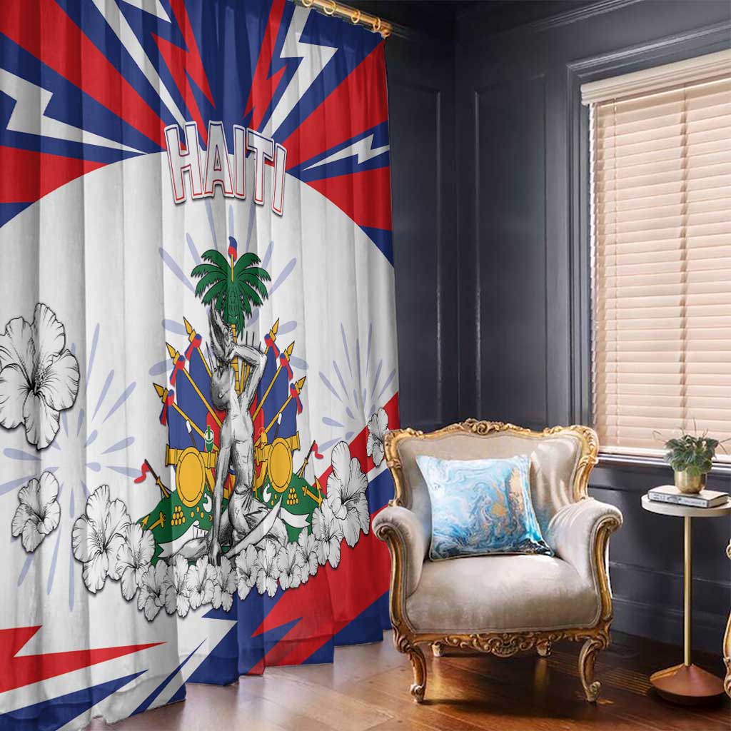 Haiti Heritage Month Window Curtain Negre Marron With Hibiscus