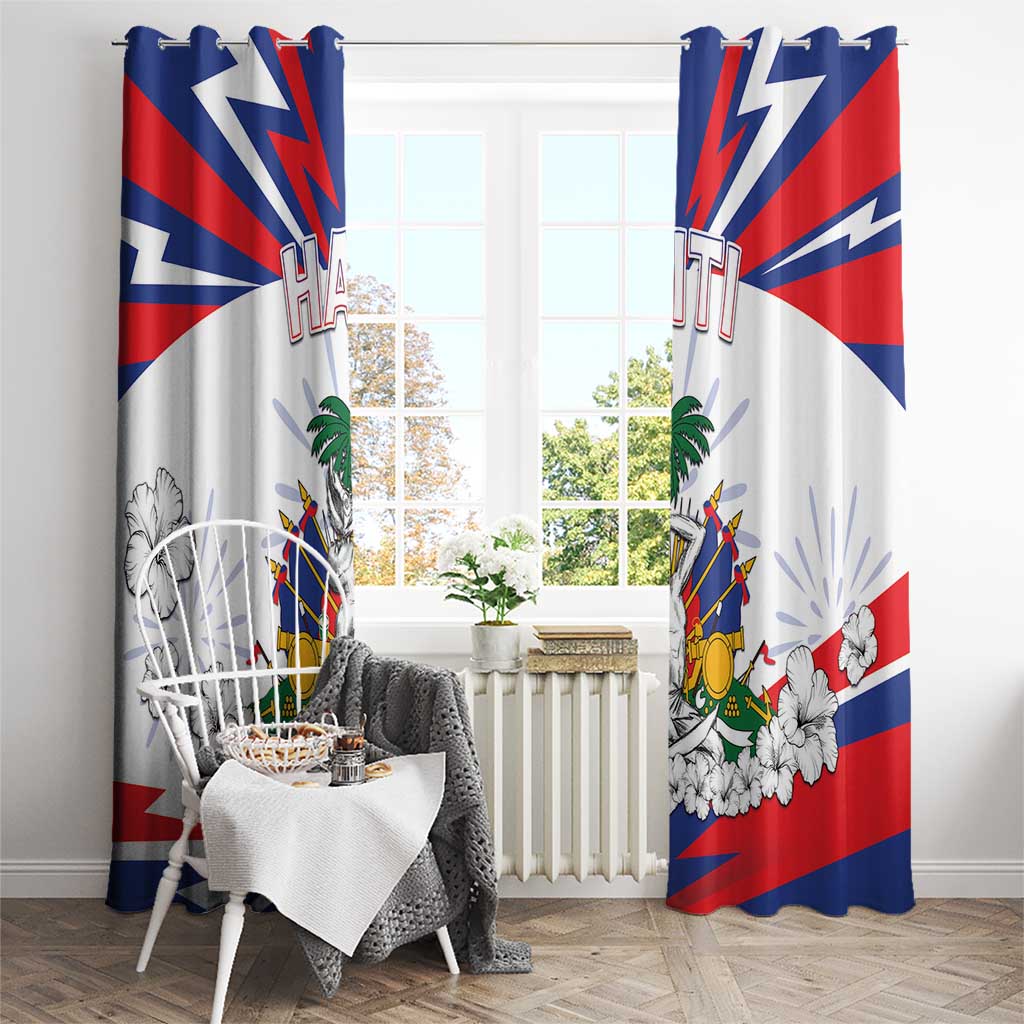 Haiti Heritage Month Window Curtain Negre Marron With Hibiscus