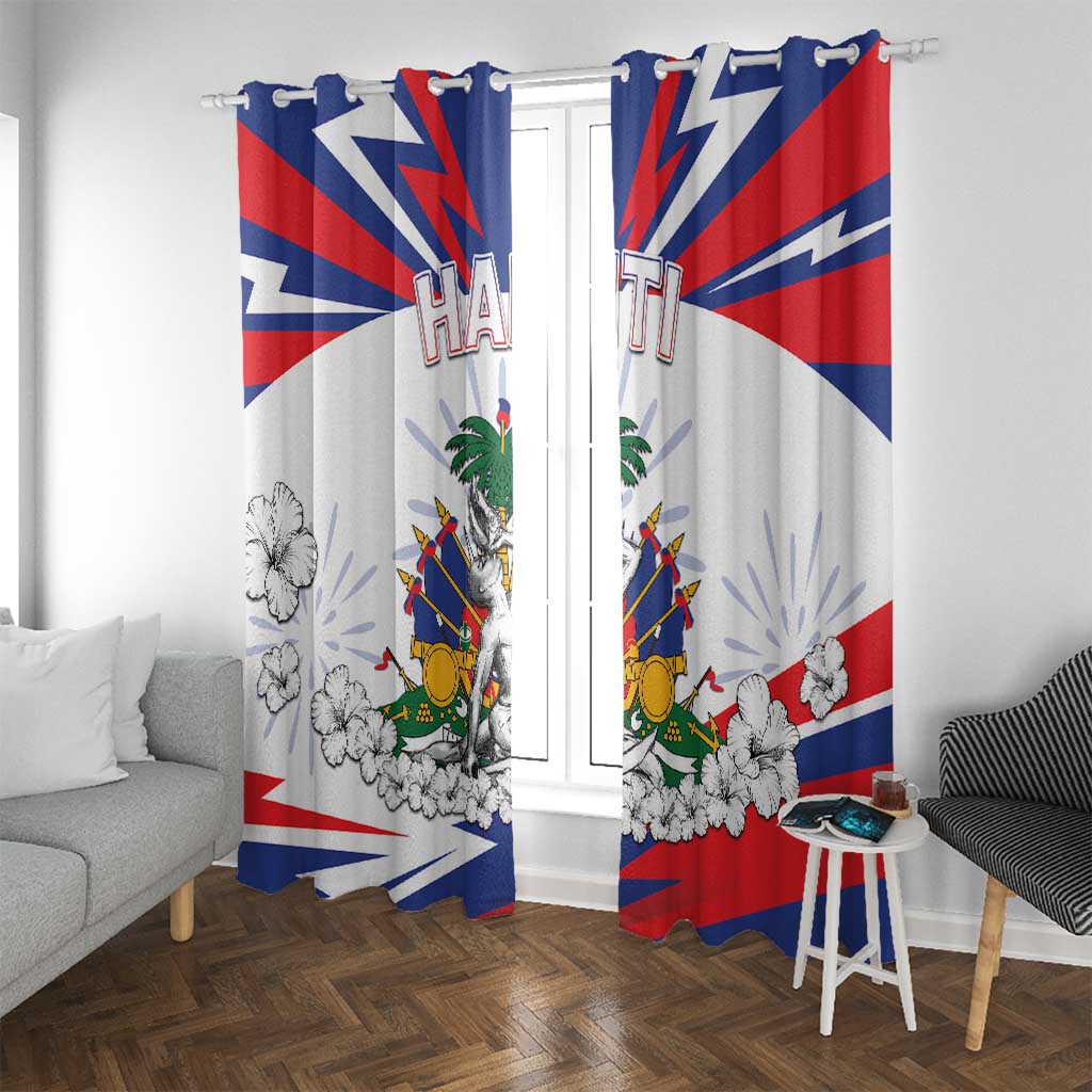 Haiti Heritage Month Window Curtain Negre Marron With Hibiscus