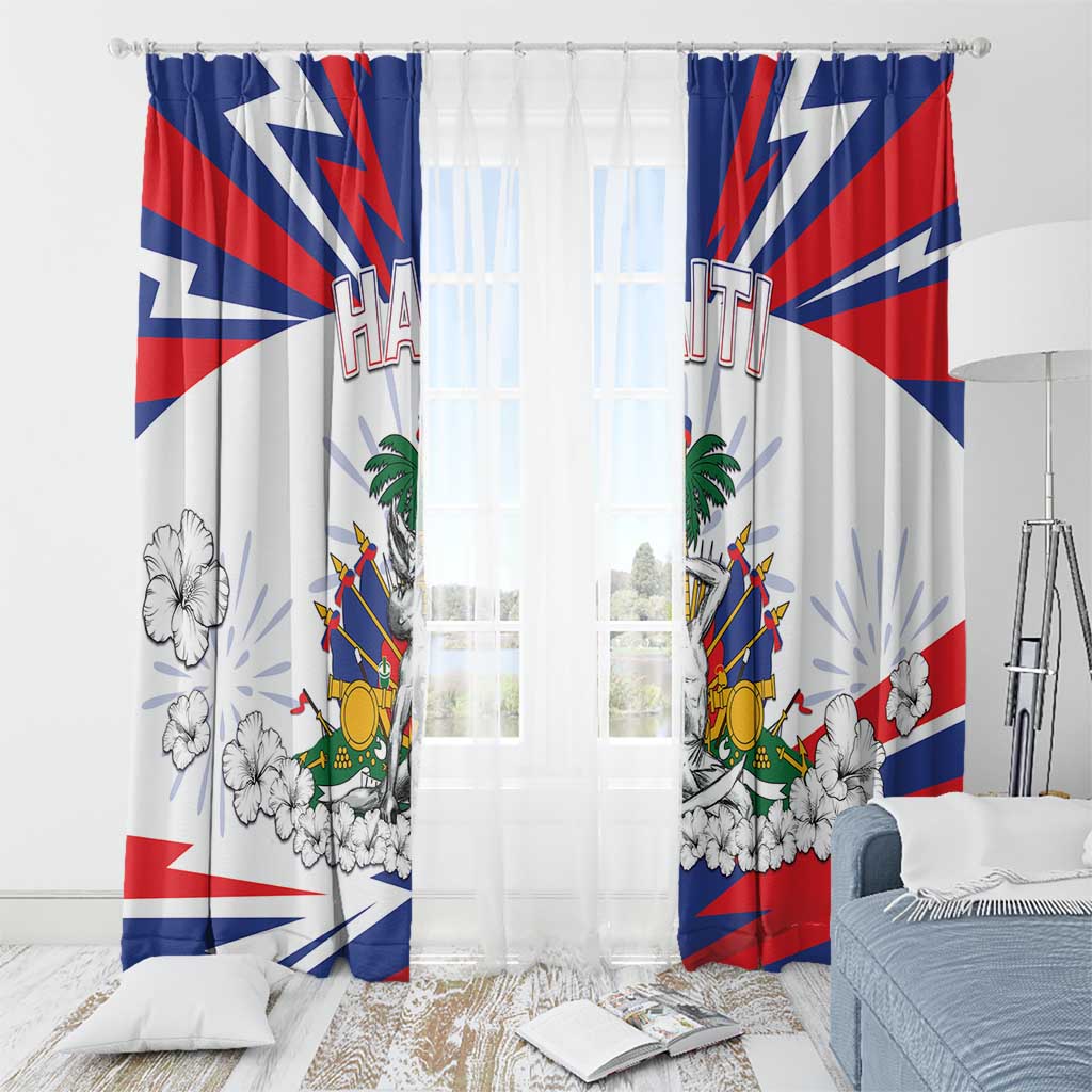 Haiti Heritage Month Window Curtain Negre Marron With Hibiscus