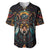 Native American Wolf Baseball Jersey Abstract Geometric Style
