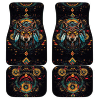 Native American Wolf Car Mats Abstract Geometric Style