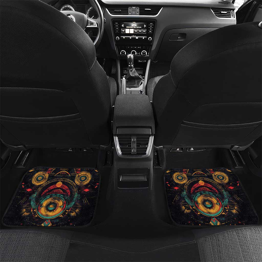 Native American Wolf Car Mats Abstract Geometric Style