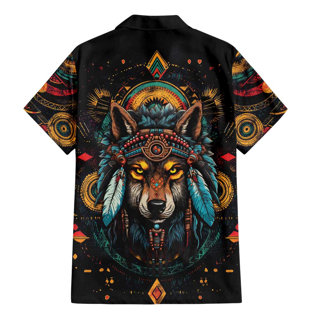 Native American Wolf Family Matching Mermaid Dress and Hawaiian Shirt Abstract Geometric Style