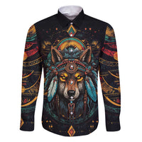 Native American Wolf Family Matching Puletasi and Hawaiian Shirt Abstract Geometric Style