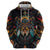 Native American Wolf Hoodie Abstract Geometric Style