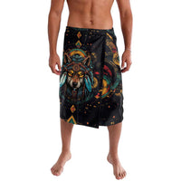 Native American Wolf Lavalava Abstract Geometric Style