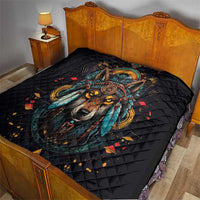 Native American Wolf Quilt Abstract Geometric Style