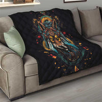 Native American Wolf Quilt Abstract Geometric Style