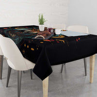 Native American Wolf Tablecloth Abstract Geometric Style