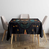 Native American Wolf Tablecloth Abstract Geometric Style