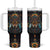 Native American Wolf Tumbler With Handle Abstract Geometric Style