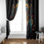 Native American Wolf Window Curtain Abstract Geometric Style