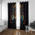 Native American Wolf Window Curtain Abstract Geometric Style