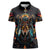 Native American Wolf Women Polo Shirt Abstract Geometric Style