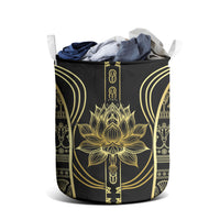 Egypt The Lotus Laundry Basket Gold Bloom Hieroglyphic Patterns