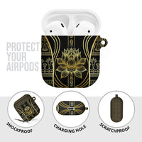 Egypt The Lotus AirPods Case Gold Bloom Hieroglyphic Patterns
