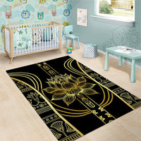 Egypt The Lotus Area Rug Gold Bloom Hieroglyphic Patterns