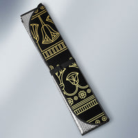 Egypt The Lotus Auto Sun Shade Gold Bloom Hieroglyphic Patterns
