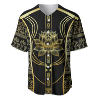 Egypt The Lotus Baseball Jersey Gold Bloom Hieroglyphic Patterns