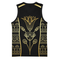 Egypt The Lotus Basketball Jersey Gold Bloom Hieroglyphic Patterns