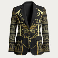Egypt The Lotus Blazer Gold Bloom Hieroglyphic Patterns