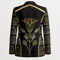 Egypt The Lotus Blazer Gold Bloom Hieroglyphic Patterns