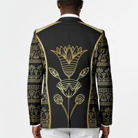 Egypt The Lotus Blazer Gold Bloom Hieroglyphic Patterns
