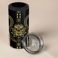 Egypt The Lotus 4 in 1 Can Cooler Tumbler Gold Bloom Hieroglyphic Patterns