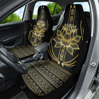 Egypt The Lotus Car Seat Cover Gold Bloom Hieroglyphic Patterns