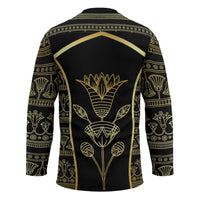 Egypt The Lotus Hockey Jersey Gold Bloom Hieroglyphic Patterns