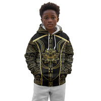 Egypt The Lotus Kid Hoodie Gold Bloom Hieroglyphic Patterns