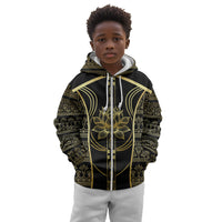 Egypt The Lotus Kid Hoodie Gold Bloom Hieroglyphic Patterns